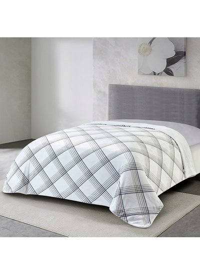 Buy Braxton Viola Printed Flannel Sherpa Queen Blanket 220 x 200 cm in UAE