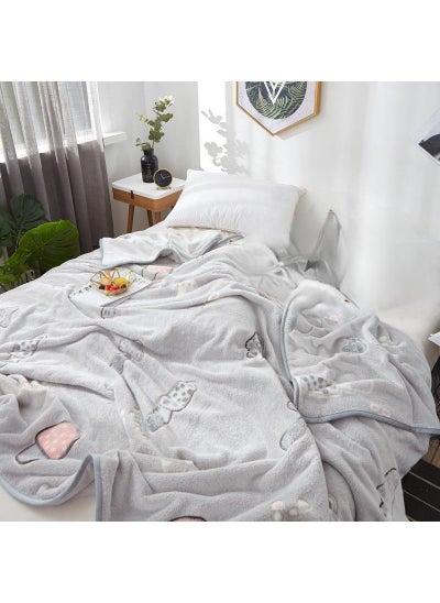 Buy 1-Piece Mushroom Pattern Interesting Cozy Blanket Air Conditioning Blanket in Saudi Arabia