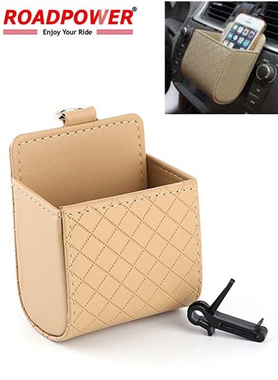 Buy Universal Car Air Vent Organizer Box Storage Bag Beige in UAE