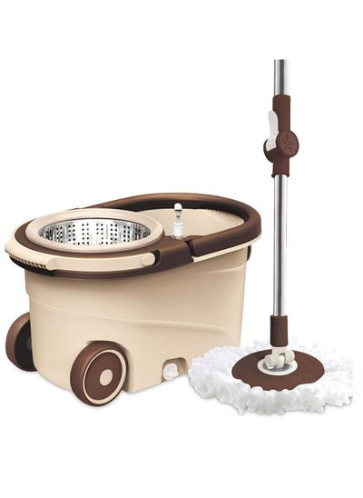 Buy Magic Stock Floor Mop With Round Handle And Portable Bucket in Saudi Arabia