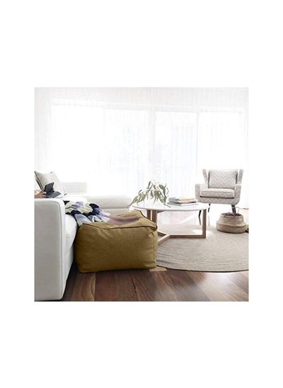 اشتري Linen Floor Cushion Microfiber Filler 65X65X40 Camel في السعودية