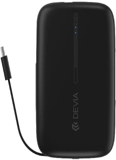 Buy DEVIA Kintone Series Built-in Dual Cable Power Bank 10000mAh Support three devices charging at same time - Black in Egypt