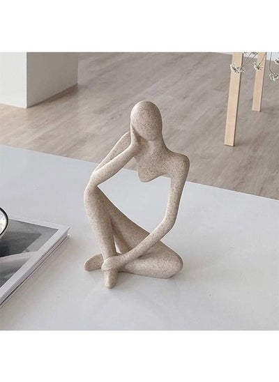 Buy Thinker Statues and Sculptures, Abstract Style Sculptures, Sandstone Resin Ornaments, Housewarming Gifts and Decorations, Living Room Dining Desk Decorations(Right, Large) in Saudi Arabia