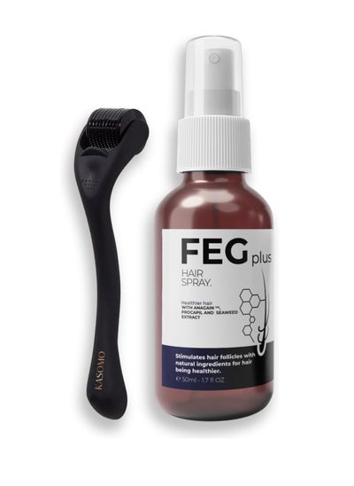 Buy FEGPLUS Hair Growth Serum with Hair Roller, Rosemary Extract Water, Rosemary Oil for Hair & Beard Regrowth Booster, Thicker, Longer and Stronger Hair Spray-50ml in UAE