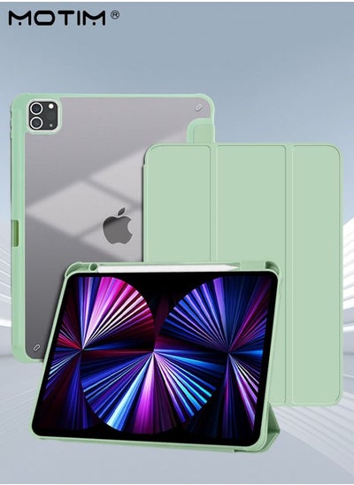 Buy Case for iPad Pro 11 inch 2022/2021/2020/2018 Model (4th/3rd/2nd/1st Generation) Cover Y-Fold Design With Pencil Holder and Multi-Angle Stand Function Protective Shockproof Shell in Saudi Arabia