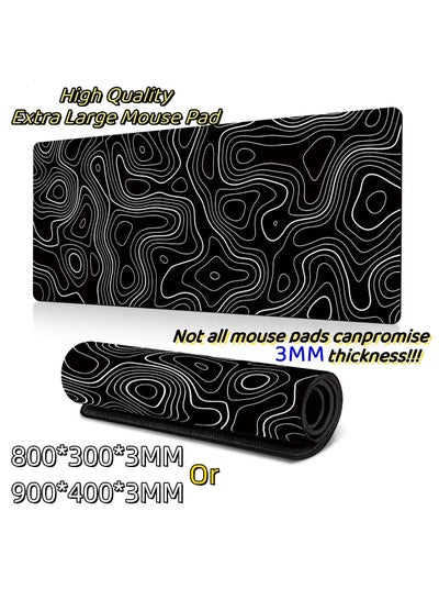 Buy Large Mouse Pad 900x400mm Extended Gaming Mouse Pad Water Proof Rubber Anti-slip For Office Mat Desk Pad Computers Smooth Cloth Surface Keyboard Mouse Pads 800*300*3MM Black in Saudi Arabia