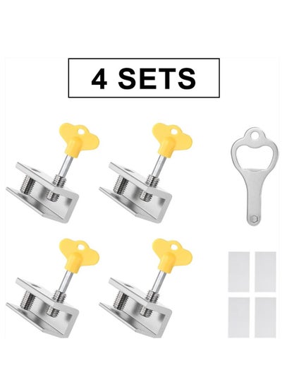 Buy 4-Piece Sliding Security Window Lock With Key For Vertical And Horizontal Sliding Windows,Adjustable Window Locks Security Window Stoppers For Bedroom Home in UAE