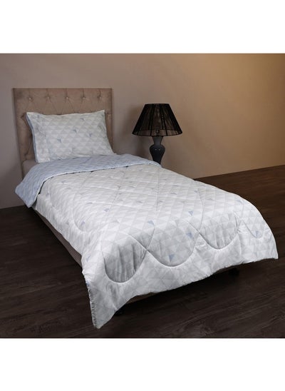 اشتري Malta Pixel 2-Piece Printed Cotton Single Comforter Set 220 x 135 cm في الامارات