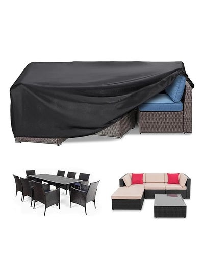 Buy Patio Furniture Cover 213X132cm, Heavy Duty Anti UV and Dust Proof Furniture Set Cover for Outdoor Table and Chair Set Cover in UAE