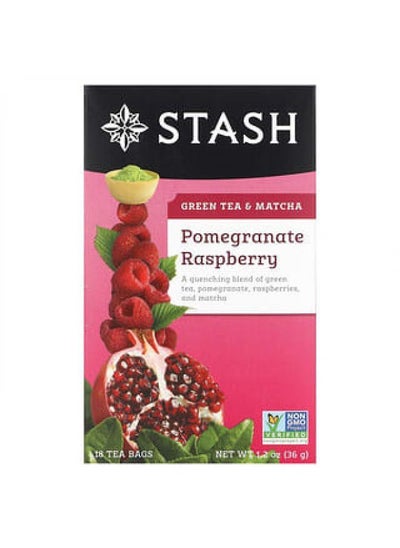 Buy Stash Tea, Green Tea & Matcha, Pomegranate Raspberry, 18 Tea Bags, 1.2 oz (36 g) in UAE