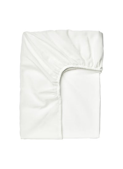 Buy Fitted Sheet White 90x200 cm in UAE