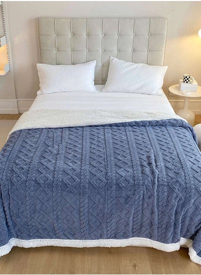 اشتري Flannel Simple Double Layer Quilted Quilt, Winter Bed Sheet Quilt, Composite Leisure Blanket Warm blankets in winter في الامارات