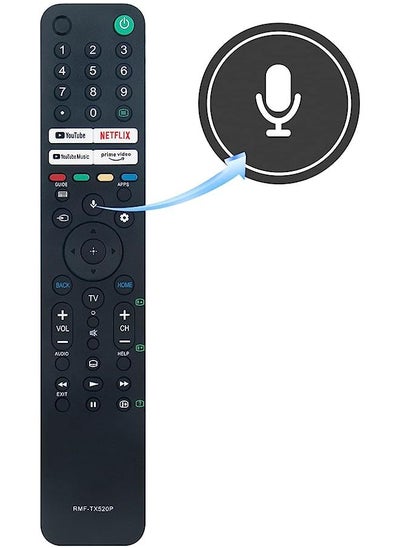 اشتري RMF-TX520U Voice Remote Control Fit for Sony TV KD-50X80J KD-55X80J KD-65X80J KD-75X85J XR-55A80J XR-55X90J في السعودية