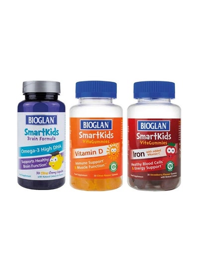 اشتري Smart Kids Wellness Pack- Smartkids Iron  Brain Formula  Vitamin D في الامارات
