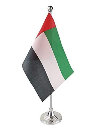 Buy UAE National Flag With Metal Stand For Office Desk And National Day Celebration in UAE