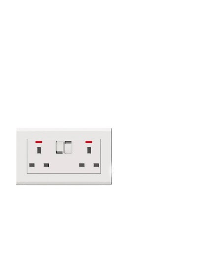 Buy Milano 13A 2Gang Socket W/Neon White in UAE