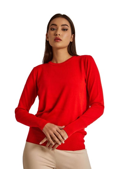 Buy Dalydress - Crew Neck Pullover - RED in Egypt