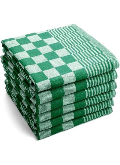 Buy Multi-Purpose Towel Set Of 12 Pcs 100% Cotton 50x70  cm-Green in Egypt