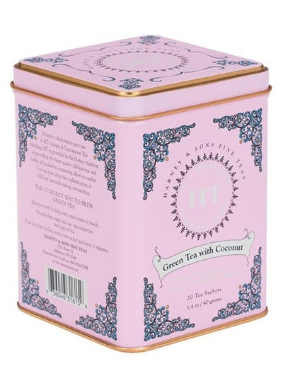 اشتري Harney And Sons Caffeinated Green Tea With Coconut Tin 20 Sachets في الامارات