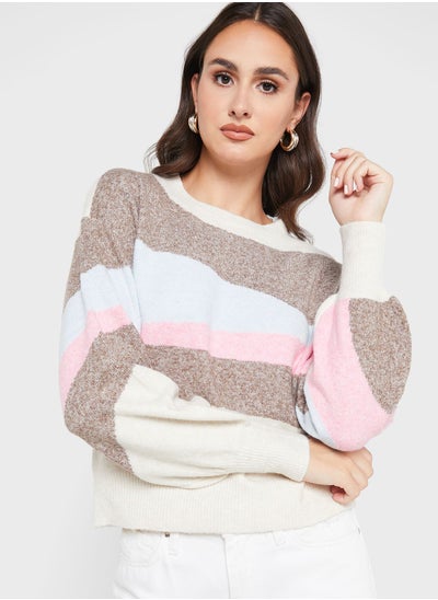 Buy Color Block Knitted Sweater in UAE