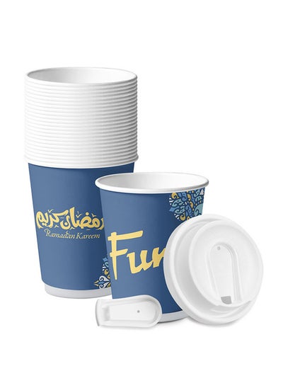 Buy Ramadan Printed Double Wall Cup 10 Pieces 8ounce in UAE