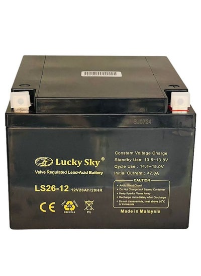 Buy Lucky Sky 12V 26Ah High-Performance Rechargeable Sealed Lead Acid Battery is a reliable and long-lasting power source for a wide range of applications Battery for UPS, Car, Security Systems, Emergency Lighting. in UAE