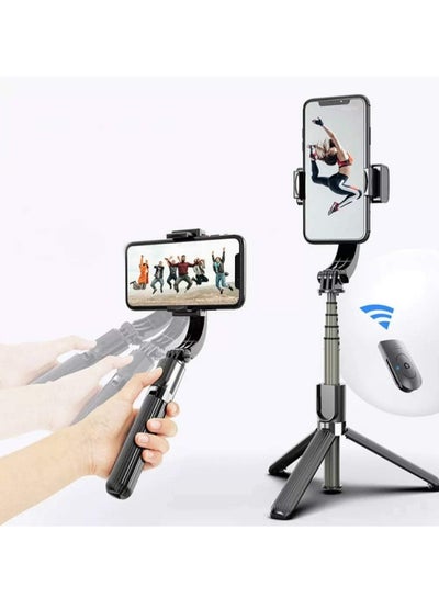 اشتري Gimbal Stabilizer for Smartphone L08 Handheld Gimbal with 360°Auto Balance Ant Shake Remote Wireless Bluetooth Selfie Stick Pan-tilt Tripod with Built-in Bluetooth Remote في الامارات