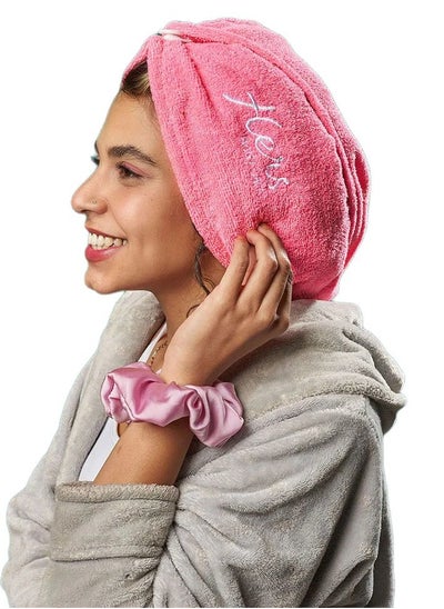 Buy HERS Anti Frizz Microfiber Towel Quick Drying Hair towel (pink) in Egypt