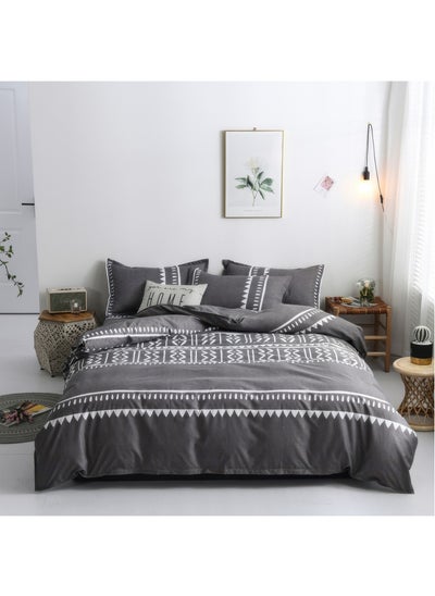 Buy 4 Piece Duvet Cover Set, Ultra Soft Microfiber Comforter Cover Set with Zipper Closur, Cotton Bedding Set with 2 Pillow Cases(220x240cm) in Saudi Arabia