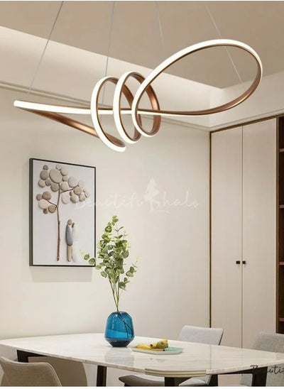 Buy modern led -Curved- chandelier- gold-55009 in Saudi Arabia