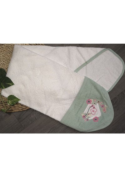 Buy Bath towel with a hood for children 80 x 80 cm in Saudi Arabia