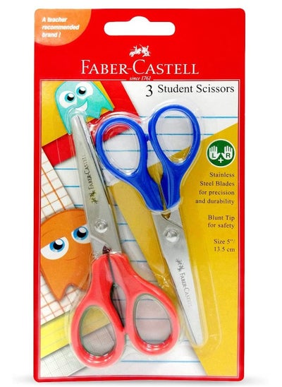 Buy 3-Piece Student Scissors Assorted Colors in UAE