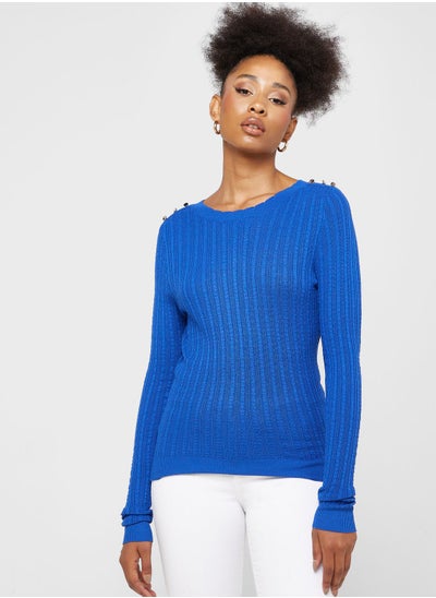 Buy Crew Neck Knitted Sweater in Saudi Arabia