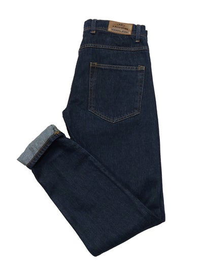 Buy Regular men's jeans dark navy blue no lycra in Egypt