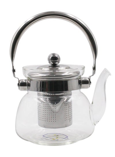Buy Clear Glass Teapot Heat Resistant Glass Teapot Transparent Stainless Steel Strainer Tea Pot with Lid Teapot Capacity 1600ml DAC-56104 in Saudi Arabia