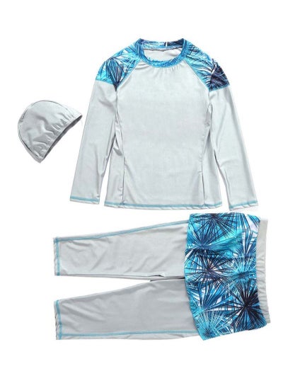 اشتري Conservative And Fashionable Burkinis Grey/Blue في الامارات