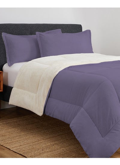 Buy 3 Piece Winter Bed Duvet Set Purple King Size in Saudi Arabia