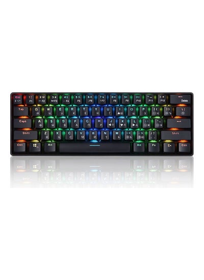 اشتري USB Wired And Wireless Keyboard 61 Keys Mechanical Black في الامارات