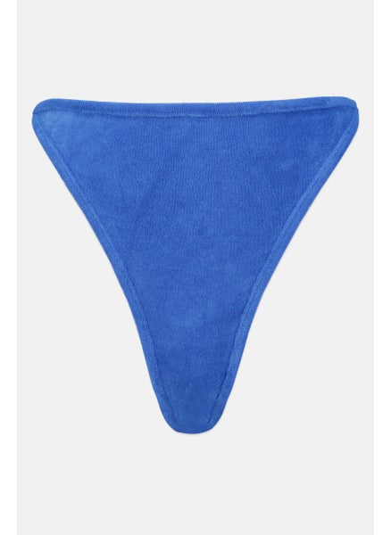 اشتري Women Textured  Pull On Bikini Bottom, Blue في الامارات