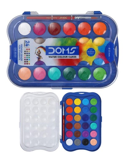 Buy Watercolour Cake Set With 24 Shades And One Paint Brush in UAE