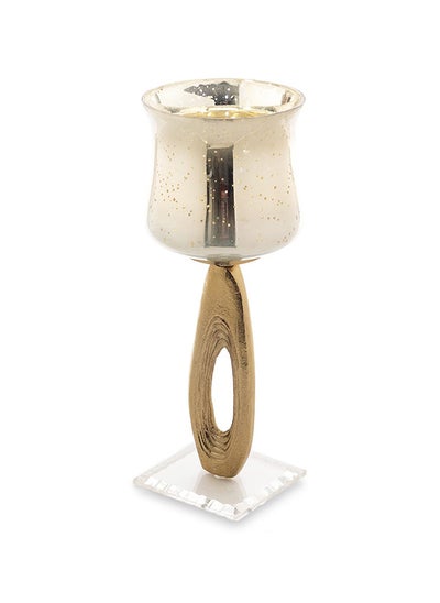 Buy Dahab Candle Holder, Gold & Silver - 12x33 cm in UAE