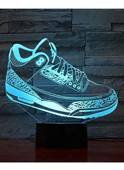 Buy Multicolor 3D LED illusion Lamp Basketball Shoes Night Light Illusion Decor Boys Kids Baby Gifts Table Lamp Bedside Air Jordan Sneaker Lamp in UAE