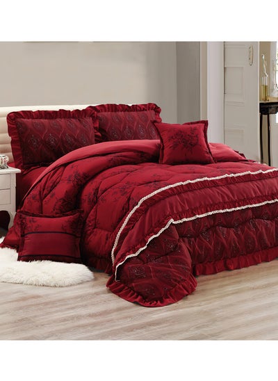 Buy 4 Pieces Single Size 160x210Cm Comforter Set Medium Filling Bedding Set for All Season Includes 1Comforter 1Bedsheet 1Pillow Shams and 1Cushion cases in Saudi Arabia