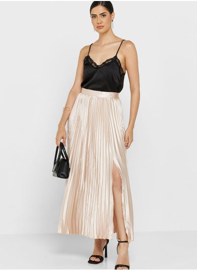 Buy Slit Detail Midi Skirt in UAE