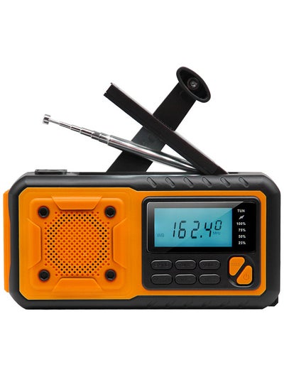 Buy Emergency Weather Radio Outdoor Solar Hand Crank Radio Digital FM AM WB Radio Flashlight Reading Lamp SOS Alarm 4000mAh Battery 3.5mm Headphone Jack in UAE