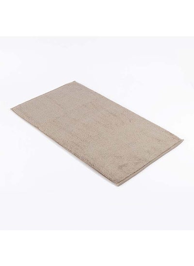 Buy Turkish Plain Bath Mat, Beige - 50x86 cm in UAE