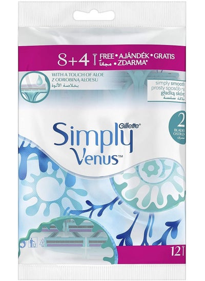 Buy Gillette Simply Venus 2 Disposable Razor 12 count in UAE