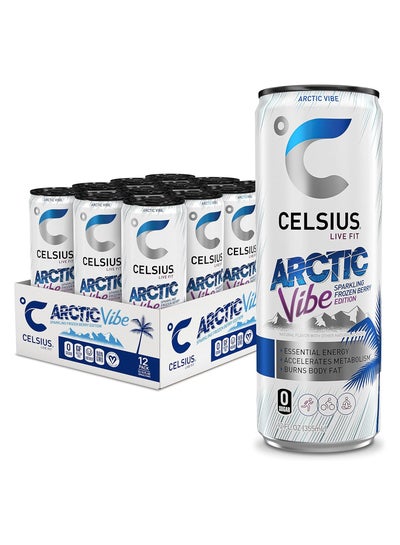 اشتري CELSIUS Essential Energy Drink 12 Fl Oz, Arctic Vibe Sparkling Frozen Berry Edition (Pack of 12) في الامارات