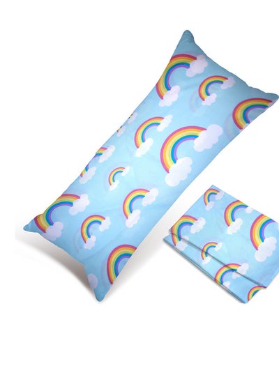 Buy Hotel Linen Klub 1PC  Long Body  Pillowcase - 100% Cotton Rainbow Sky Printed  with envelope closure, Soft and Durable Quality, Size : 45 x 125cm in UAE