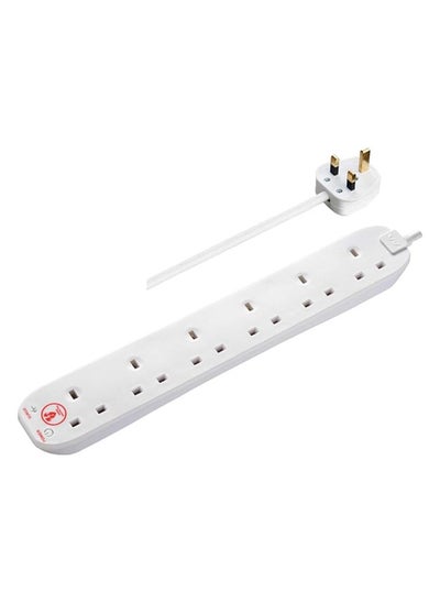 Buy Masterplug SRG6210N-MP Six Socket Surge Protected Extension Lead, 2 Metres, White in UAE